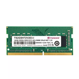 Transcend pomnilnik 16GB industrijski ECC SODIMM DDR4 3200 1Rx8 (2Gx8)x9 CL22 1,2V