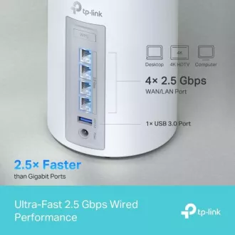 TP-Link Deco BE65(2-pack) BE9300 Tri-band Mesh WiFi 7 sistem za celotno gospodinjstvo, 4x 2,5GLAN, USB, 2,4/5/6GHz, HomeShield