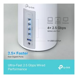 TP-Link Deco BE65(2-pack) BE9300 Tri-band Mesh WiFi 7 sistem za celotno gospodinjstvo, 4x 2,5GLAN, USB, 2,4/5/6GHz, HomeShield