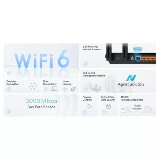 TP-Link EX510 Pro - AX3000 Multi-Gigabit Wi-Fi 6 usmerjevalnik, 4x GLAN, 1x 2,5GWAN, TR-069, USB 3.0, WPA3, EasyMesh