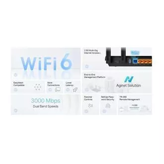 TP-Link EX510 Pro - AX3000 Multi-Gigabit Wi-Fi 6 usmerjevalnik, 4x GLAN, 1x 2,5GWAN, TR-069, USB 3.0, WPA3, EasyMesh