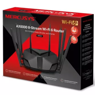 MERCUSYS MR90X - AX6000 WiFi 6 usmerjevalnik dvojni AP/WiFi usmerjevalnik, 3x GLAN, 1x GWAN/ 574Mbps 2.4/ 2402Mbps 5GHz