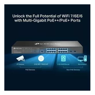 TP-Link SG3218XP-M2 Stikalo 8x 2,5GLan/PoE, 8x 2,5GLan, 2x 10GSFP , 240W, Omada SDN
