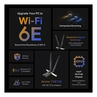 TP-Link Archer TXE72E - AXE5400 Wi-Fi 6E Bluetooth 5.3 PCIe adapter