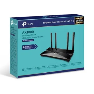 TP-Link Archer VX1800V - AX1800 Wi-Fi 6 VDSL/ADSL Modem in usmerjevalnik, USB 2.0 za 3G/4G in medije, RJ-11 za telefon VoIP, Eas - Rabljeno TP-Link Archer VX1800V - AX1800 Wi-Fi 6 VDSL/ADSL Modem in usmerjevalnik, USB 2.0 za 3G/4G in medije, RJ-11 za telefon VoIP, Eas - Rabljeno