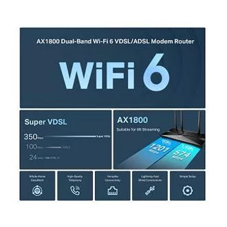 TP-Link Archer VX1800V - AX1800 Wi-Fi 6 VDSL/ADSL Modem in usmerjevalnik, USB 2.0 za 3G/4G in medije, RJ-11 za telefon VoIP, Eas TP-Link Archer VX1800V - AX1800 Wi-Fi 6 VDSL/ADSL Modem in usmerjevalnik, USB 2.0 za 3G/4G in medije, RJ-11 za telefon VoIP, Eas