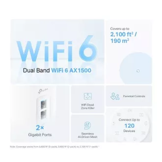 TP-Link Deco X10(2-pack) - AX1500 Mesh Wi-Fi 6 sistem za pametni dom - starševski nadzor - (2-pack)