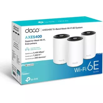 TP-Link Deco XE75(3 pakiranja) - AXE5400 Tri-band Mesh Wi-Fi 6E Smart Home System, HomeShield (3 pakiranja)