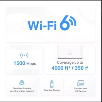 TP-Link WiFi usmerjevalnik Mercusys Halo H60X(2 paketa) WiFi 6, AX1500, 3x GLAN2,4/5 GHz