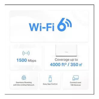 TP-Link WiFi usmerjevalnik Mercusys Halo H60X(2 paketa) WiFi 6, AX1500, 3x GLAN2,4/5 GHz