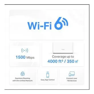 TP-Link WiFi usmerjevalnik Mercusys Halo H60X(2 paketa) WiFi 6, AX1500, 3x GLAN2,4/5 GHz - Rabljeno