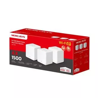 TP-Link WiFi usmerjevalnik Mercusys Halo H60X(3-pack) WiFi 6, AX1500, 3x GLAN2,4/5 GHz