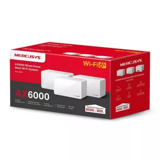 TP-Link WiFi usmerjevalnik Mercusys Halo H90X(2-pack) WiFi 6, AX6000, 1x 2.5GLAN, 2x GLAN TP-Link WiFi usmerjevalnik Mercusys Halo H90X(2-pack) WiFi 6, AX6000, 1x 2.5GLAN, 2x GLAN