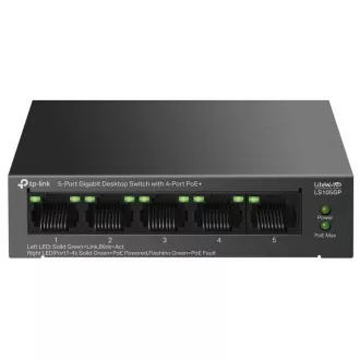TP-Link LS105GP Stikalo 1x GLAN, 4x GLAN s PoE , 65W