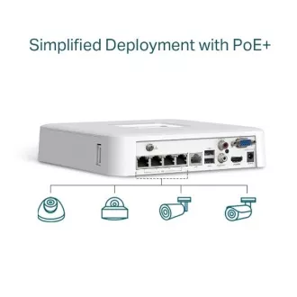 TP-LINK VIGI NVR1104H-4P 4 kanali, 4x Lan s PoE, 2x USB