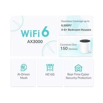TP-Link Deco X55(3 pakiranja) - Sistem AX3000 Wi-Fi 6 Mesh za pokritost celotnega doma - HomeShield - (3 pakiranja)