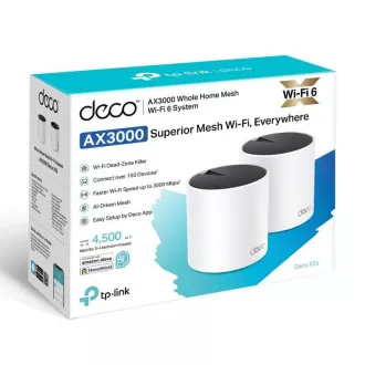 TP-Link Deco X55(2 paketa) - AX3000 Wi-Fi 6 Mesh sistem za pokrivanje celotnega doma - HomeShield - (2 paketa) TP-Link Deco X55(2 paketa) - AX3000 Wi-Fi 6 Mesh sistem za pokrivanje celotnega doma - HomeShield - (2 paketa)