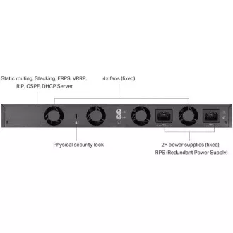 TP-Link SG6654X Omada 48-portno gigabitno stikalo z možnostjo zlaganja v vrsto L3, 48 gigabitnih vrat RJ45 in 6× 10 Gbps reže SFP