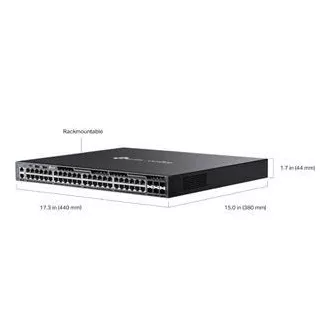 TP-Link SG6654X Omada 48-portno gigabitno stikalo z možnostjo zlaganja v vrsto L3, 48 gigabitnih vrat RJ45 in 6× 10 Gbps reže SFP