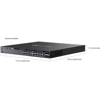 TP-Link SG6428XHP Omada 24-portno gigabitno stikalo RJ45 z možnostjo zlaganja L3 PoE , 720 W skupne porabe PoE