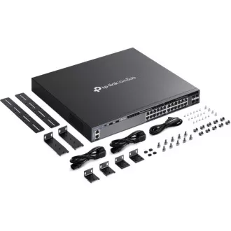 TP-Link SG6428X Omada 24-portno gigabitno stikalo RJ45 z možnostjo zlaganja L3, 4×10 Gb/s reže SFP