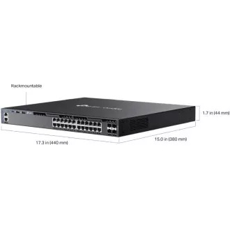 TP-Link SG6428X Omada 24-portno gigabitno stikalo RJ45 z možnostjo zlaganja L3, 4×10 Gb/s reže SFP