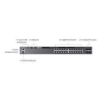 TP-Link SG6428X Omada 24-portno gigabitno stikalo RJ45 z možnostjo zlaganja L3, 4×10 Gb/s reže SFP