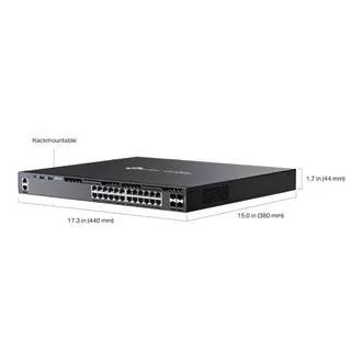 TP-Link SG6428X Omada 24-portno gigabitno stikalo RJ45 z možnostjo zlaganja L3, 4×10 Gb/s reže SFP