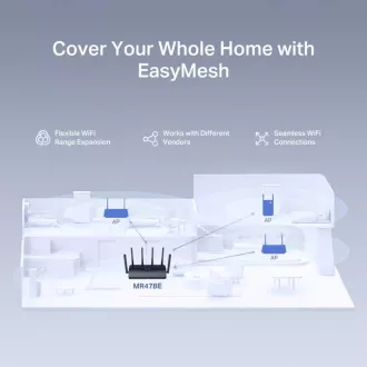 MERCUSYS MR47BE - BE9300 Tri-band Wi-Fi 7 Router, 2,5G WAN, 3x 2,5G LAN, EasyMesh