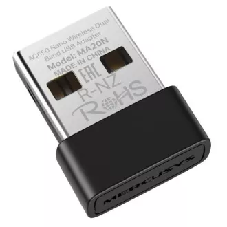 MERCUSYS MA20N - Brezžični dvopasovni adapter AC650 USB Nano