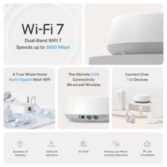 TP-Link Deco BE25(1 pakiranje) - BE3600 Mesh WiFi 7 sistem za celotno gospodinjstvo TP-Link Deco BE25(1 pakiranje) - BE3600 Mesh WiFi 7 sistem za celotno gospodinjstvo