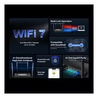 Mercusys MR25BE Usmerjevalnik Wi-Fi 7 z dvema pasovoma BE3600