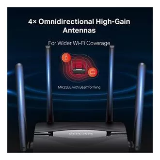 Mercusys MR25BE Usmerjevalnik Wi-Fi 7 z dvema pasovoma BE3600