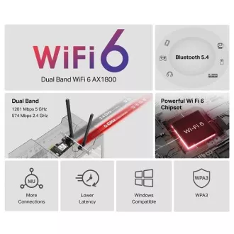Mercusys MA70XE - adapter Wi-Fi 6 PCIe z Bluetooth 5.4 AX1800