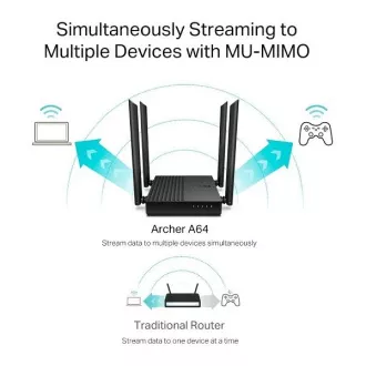 TP-Link Archer A64 - Brezžični usmerjevalnik WiFi AC1200 MU-MIMO