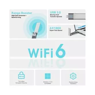 TP-Link Archer TX20UH - Brezžični adapter USB AX1800 z visokim izkoristkom TP-Link Archer TX20UH - Brezžični adapter USB AX1800 z visokim izkoristkom