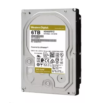 WD GOLD WD6004FRYZ 6TB SATA/6Gb/s 256 MB predpomnilnika 7200 vrtljajev na minuto, CMR, Enterprise