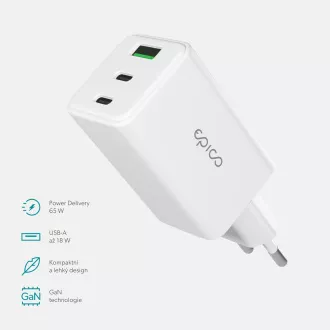 Napajalnik Epico UltraBoost GaN 65W EA65 - Bela