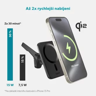 Epico Qi2 Mag  ultra tanek avtomobilski polnilec - črn