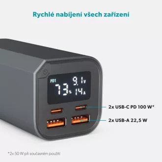Epico Alu Power Bank PD 100W - 20 000 mAh - siva