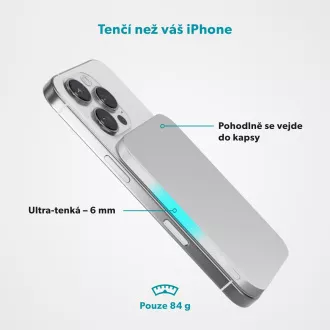 Epico 3000mAh Alu Mag  PowerBank EM31 - srebrna