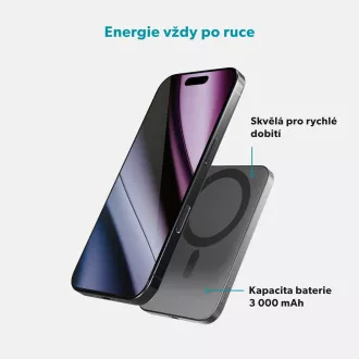 Epico 3000mAh Alu Mag  PowerBank EM31 - siva