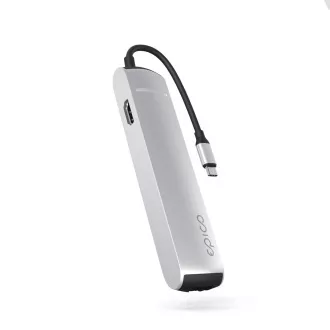 Epico 6v1 Slim Hub 8K s priključkom USB-C - srebrn