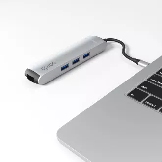 Epico 6v1 Slim Hub 8K s priključkom USB-C - srebrn