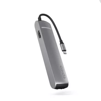Epico 6v1 Slim Hub 8K s priključkom USB-C - siv