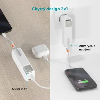 Epico 2v1 5000mAh powerbank in adapter ET30