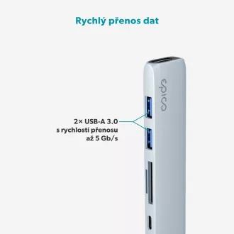 Epico 6v1 aluminijasto vozlišče USB-C 8K - modro