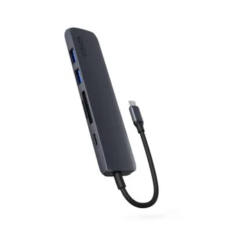 Aluminijasto vozlišče Epico 6v1 USB-C 8K - črnilo