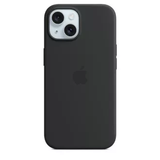 Silikonsko ohišje za iPhone 15 z MagSafe - črno