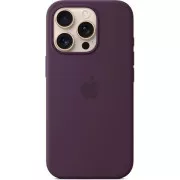 Silikonsko ohišje za iPhone 16 Pro Max z MS - Plum